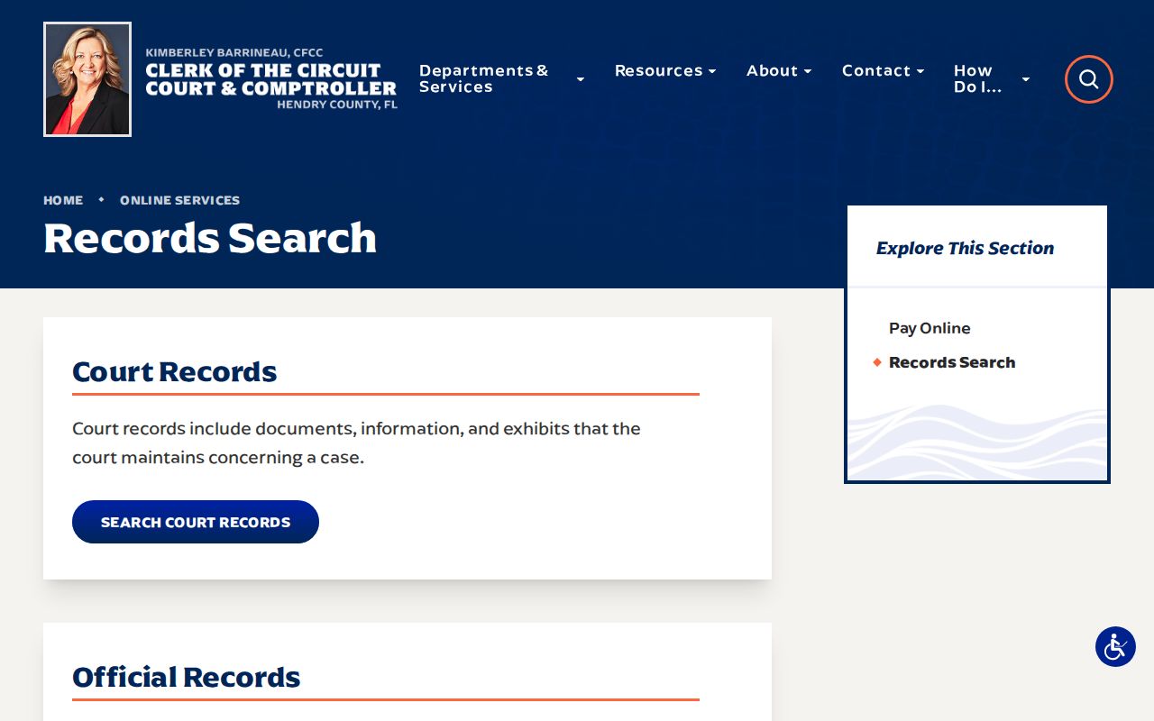 Hendry County court record search for arrest disposition